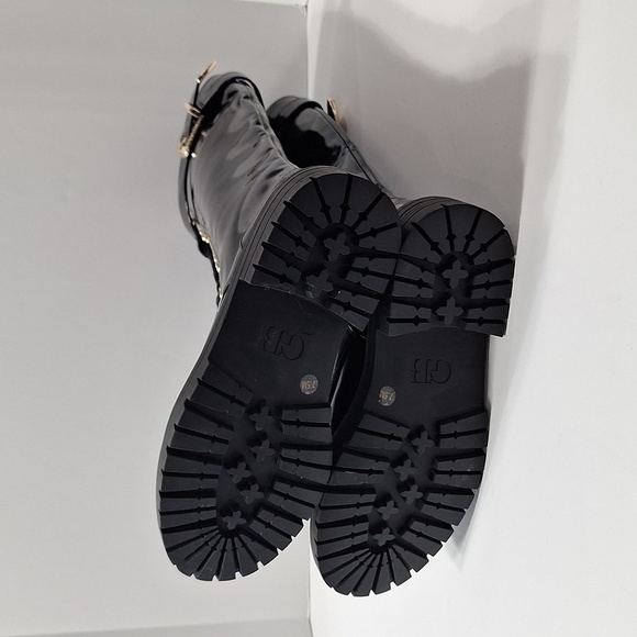 Gianni Bini Black Sky Scraper Whimsigoth Lug Sole Punk Platform Boots Size 7.5 - Picture 9 of 13